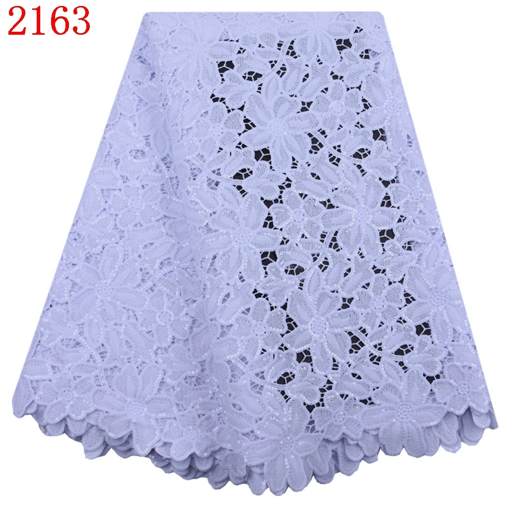 

Free Shipping White Gupure Cord Lace With Sequins Embroidery Cord Net lace With Sequins For Party Dress 2163