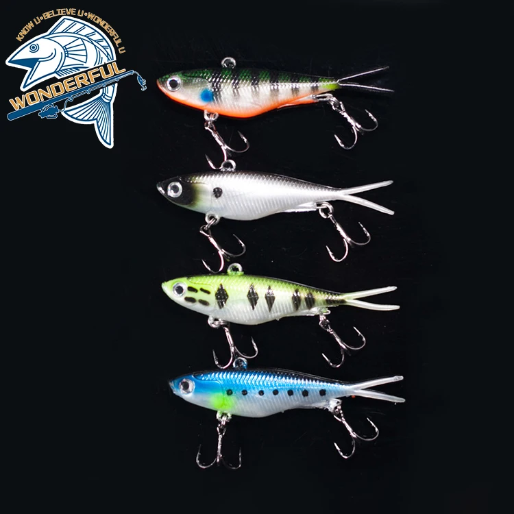 

20g Plastic Lifelike Freshwater Swimming Wobblers Jigging Spilt Fork Tail Soft Lead Lure