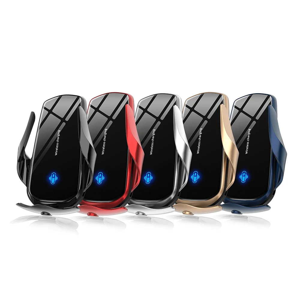 

Drop Shipping Amazon Top Seller Multifunction Mobile Phone Holder Bracket Universal 10W Fast Wireless Car Charger, Black / red / silver