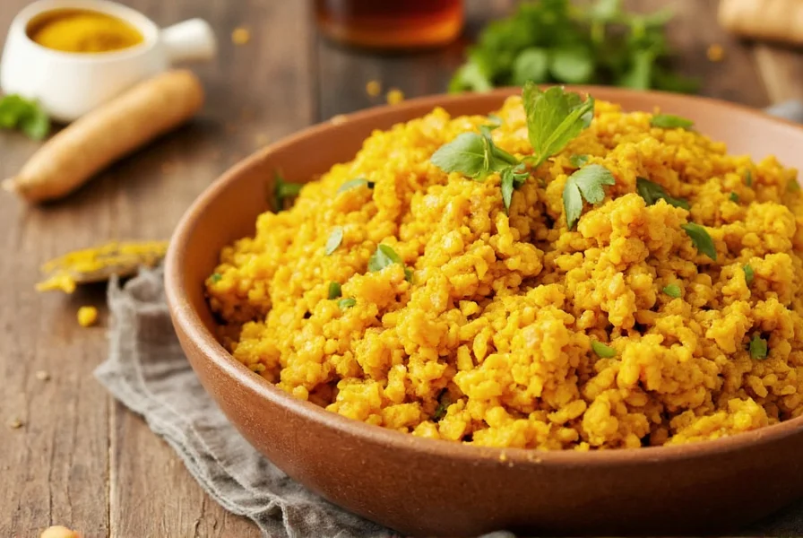 Fresh turmeric roots next to ground turmeric in a spice jar