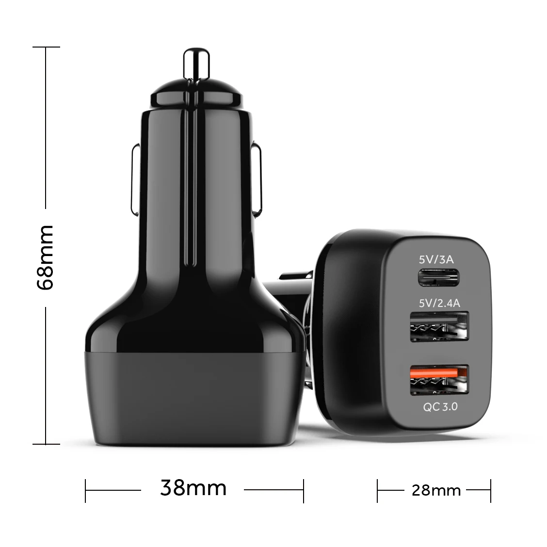 

IBD Usb Car Charger Fast Charging Usb Pd Smart Portable Car Charger Cable Usb Car Charger 3 Port