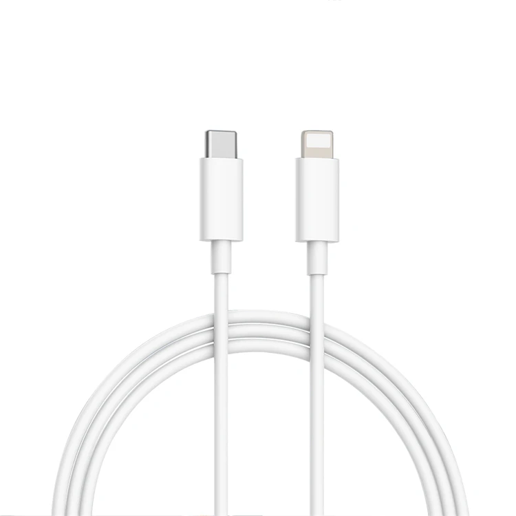 

18W pd Fast Charging USB Charger type C Cable TO L cable de datos for iphone 6 7 8 x 11 pro max, White