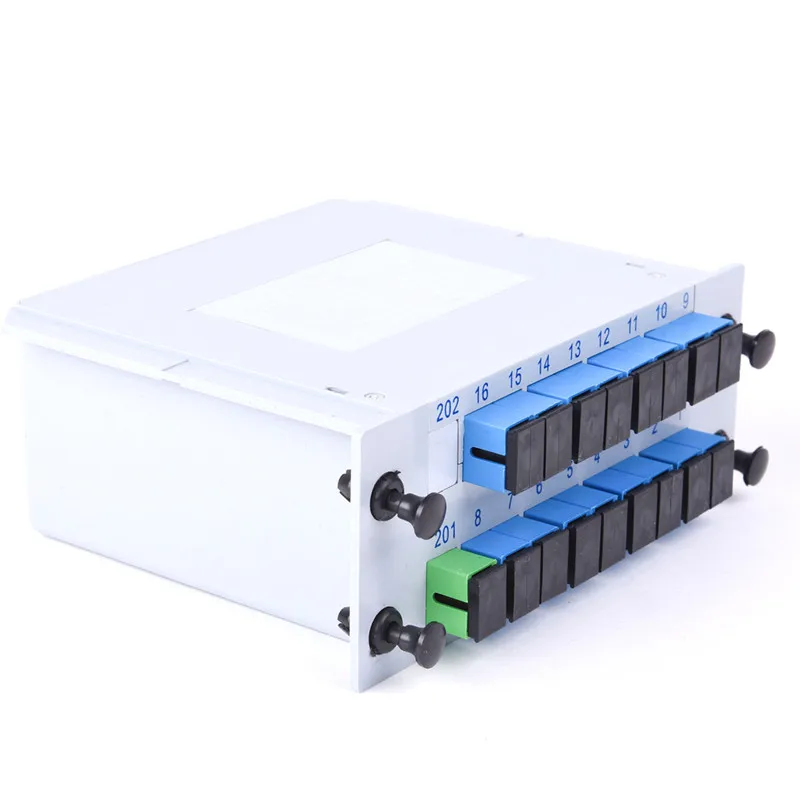 1X16 PLC Optical Splitter Standard LGX Cassette lgx Box Type SC/UPC Connector manufacturing