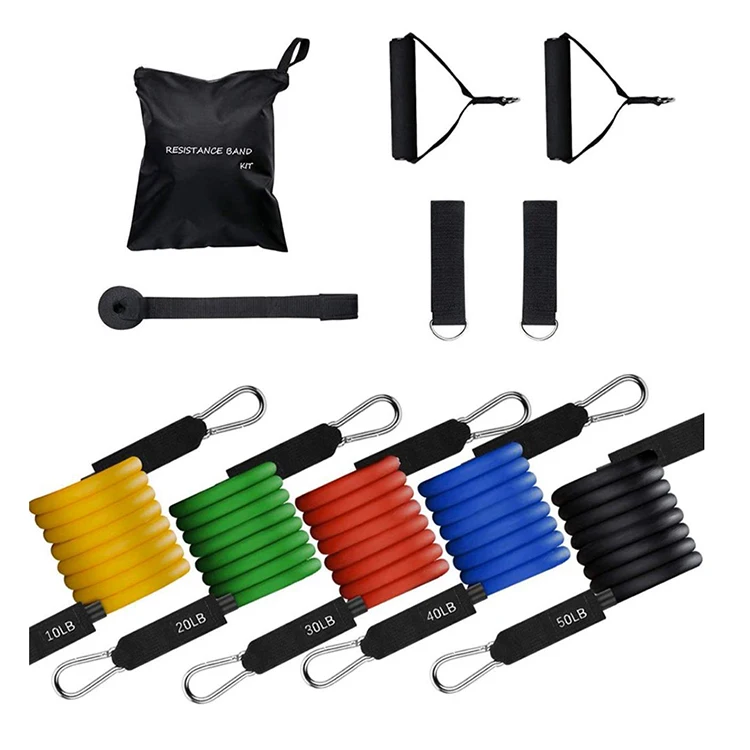 

Custom logo portable gym 11 pcs resistance bands 150 lbs, Customized