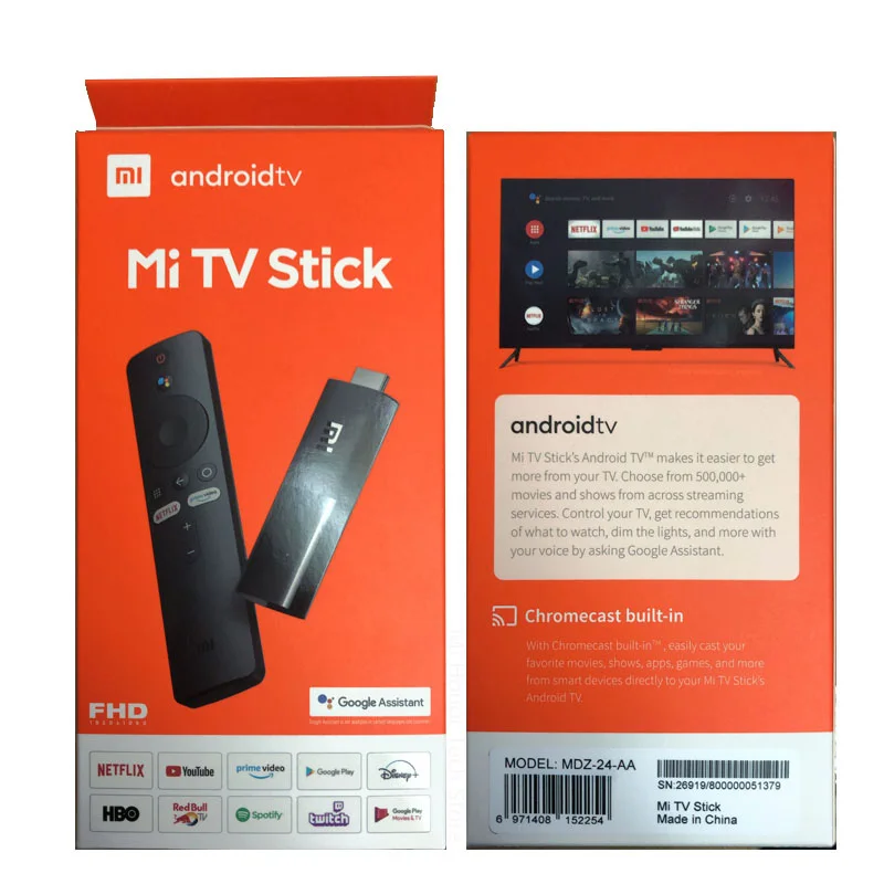 

Dropshipping Global Version Xiaomi Mi TV Stick EU Android TV 9.0 Google Assistant 1GB RAM 8GB ROM