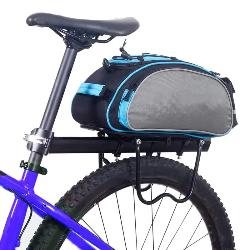 

Large Polyester sac de velo bicycle pannier bags bike tank bag For cycling Traveling bike panniers rear rack bag, Black and blue