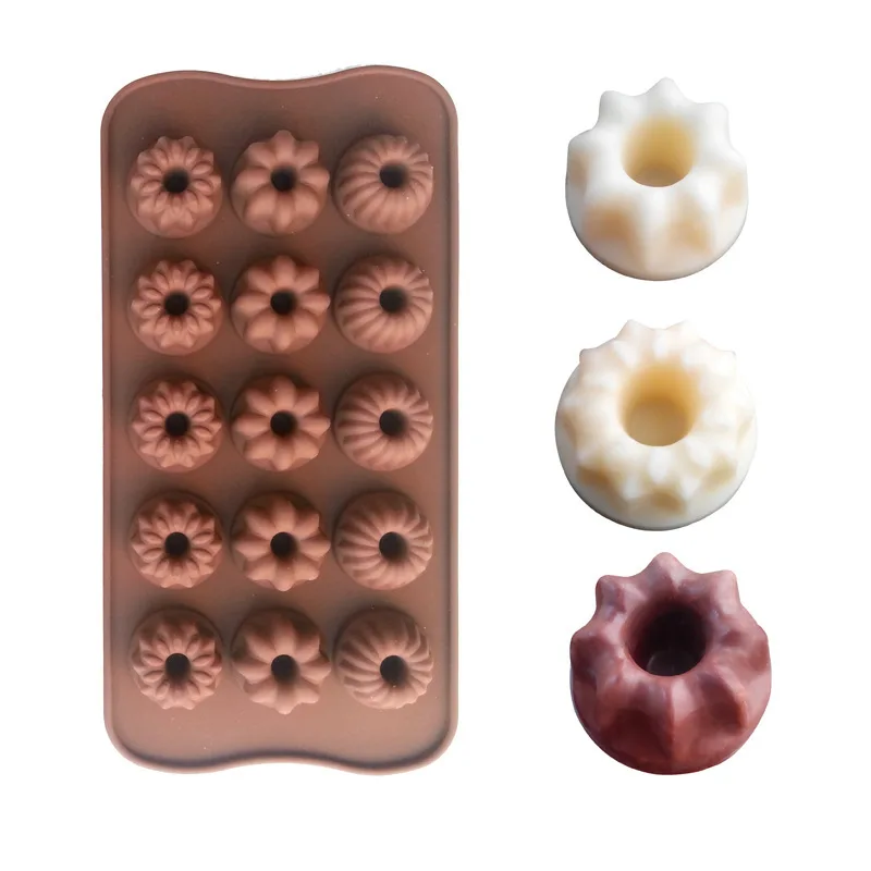 

Diy baking cake silicone ice lattice mold 3 groups flowers silicone chocolate mold, Customized color