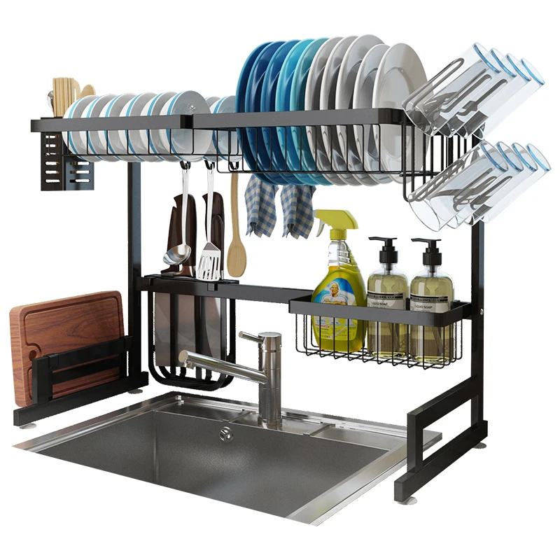 

Multi-function Stainless Steel Kitchen Shelf Rack Over The Sink Dish Drying Rack