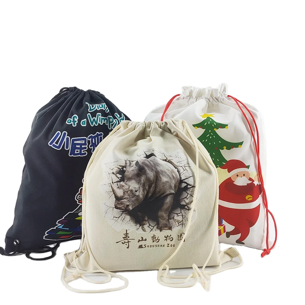 

Wholesale different styles of cotton canvas drawstring bag, Pantone color