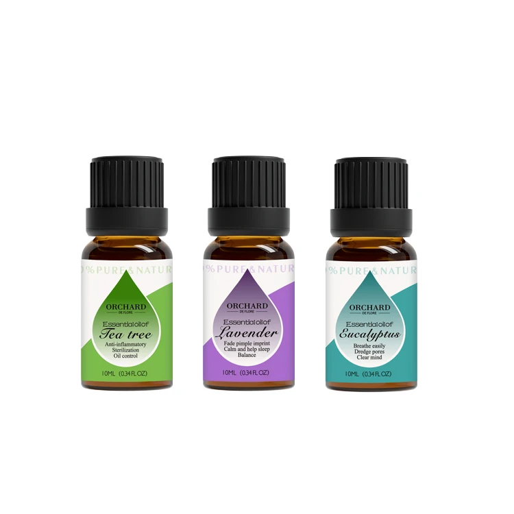 

High quility 10ml*3 lavender, tea tree, eucalyptus oils aromatherapy body care spa massage bath oil essential set