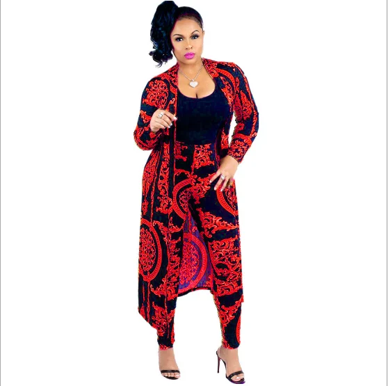 

Wholesale Cheap Women's Two Piece Fashion Long Coat Jacket Casual Set Pants