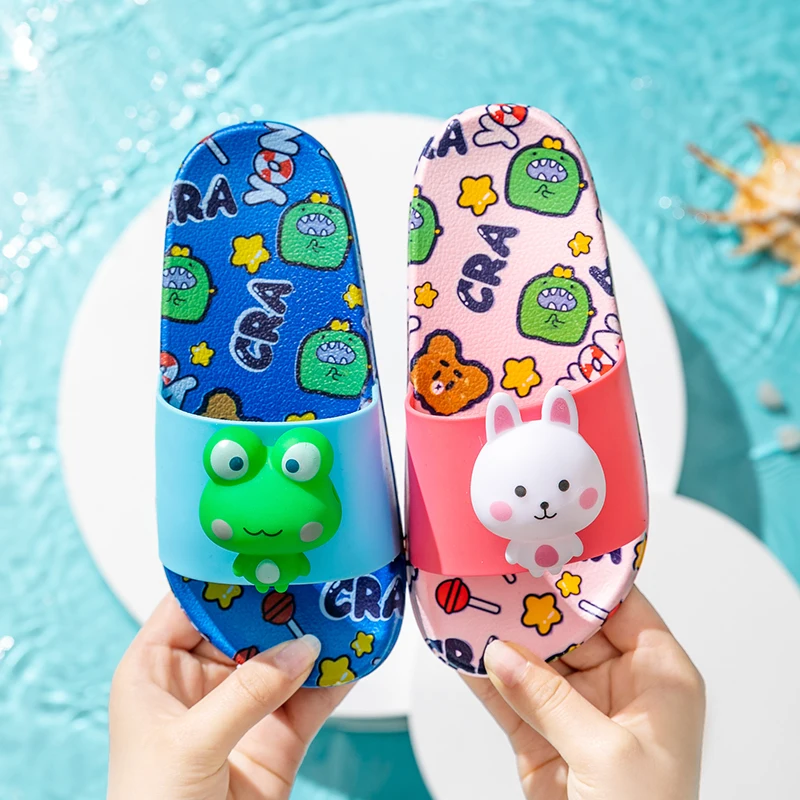 

Three-dimensional animal children's slippers non-slip cartoon cute slippers