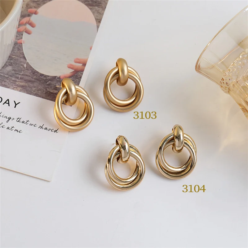 

New S925 silver needle retro Earrings Gold Ring Earrings women earrings