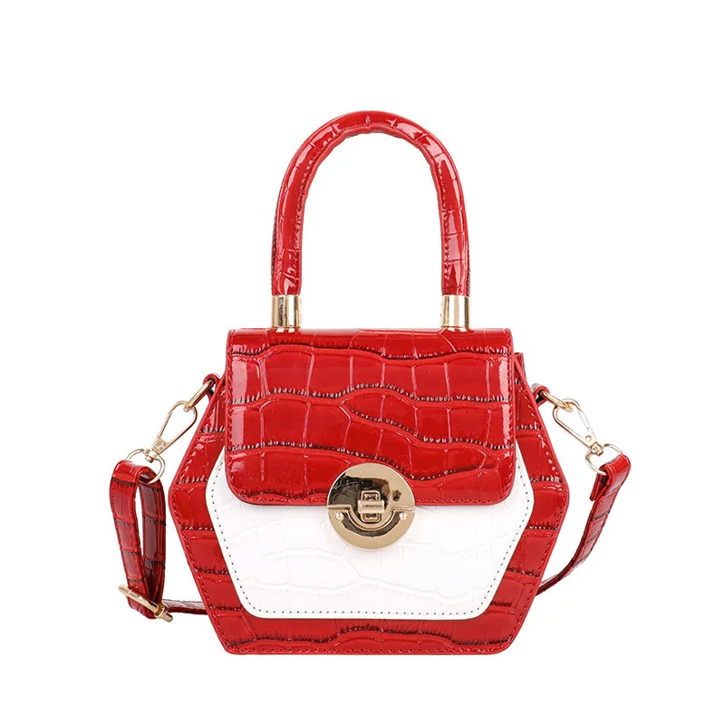 

BM9281 2021 new Korean style shoulder crossbody bag stone pattern stitching handbag chain lock bag