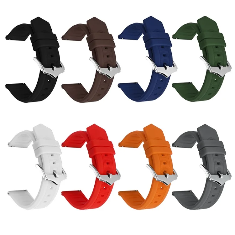 

High Quality Waterproof Sport Silicone Rubber Wrist Watch Bands 16mm 18mm 20mm 22mm Watch Strap