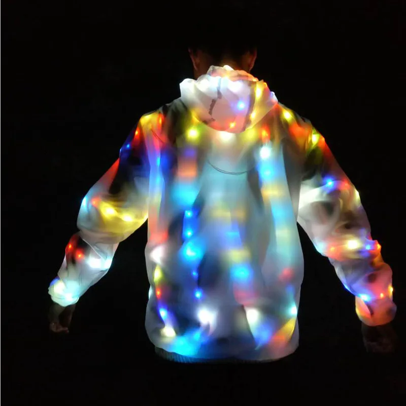 

Performance wear light dj party club sports wear lighting clothes colorful luminous costume flash dance costumes led jacket, Muliti colors