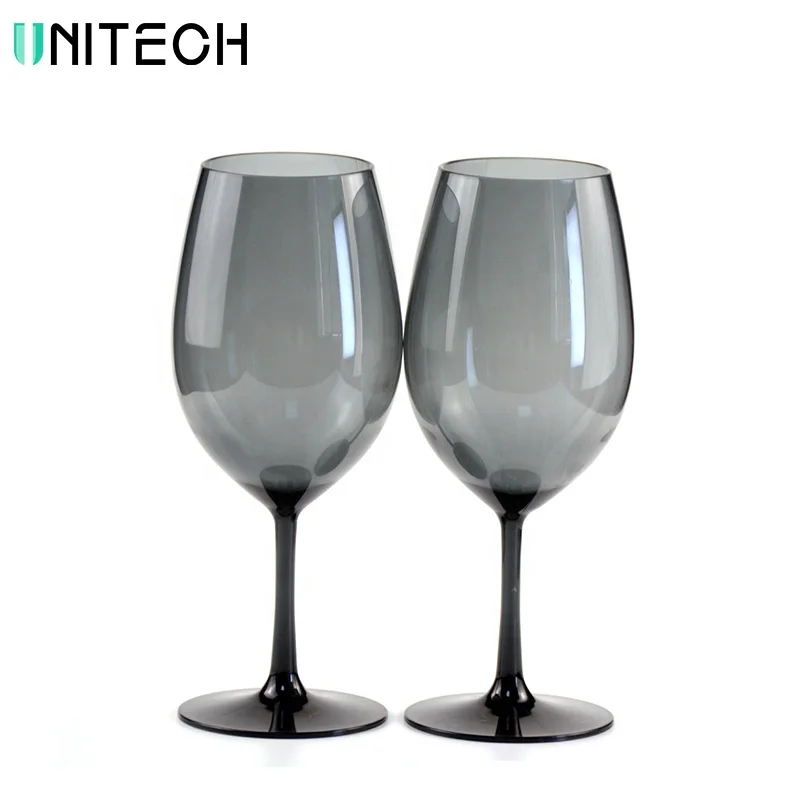 

Plastic Polycarbonate Unbreakable Fancy Acrylic Cups Wine Glass Black Wine Glasses Crystal Plastic Wine Cup, Clear, or custom colors