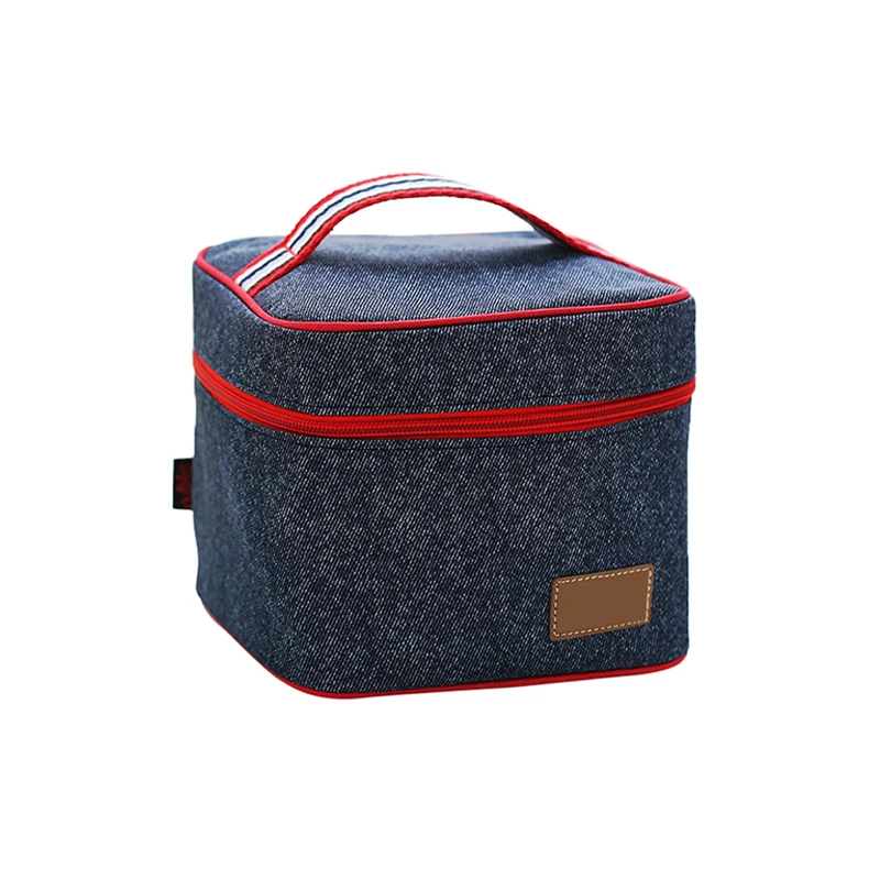 

Eco Friendly Oxford Durable Unisex Aluminum Film Soft Denim School Children Lunch Bag, 4 colors /customized color