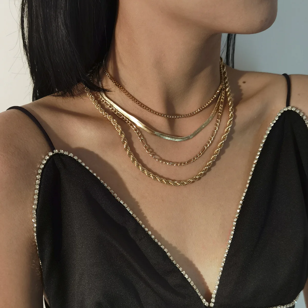 

2021 Fashion Snake Chain Necklace For Women Choker Round Beads Chain Cuba Ball Chain For DIY Jewelry