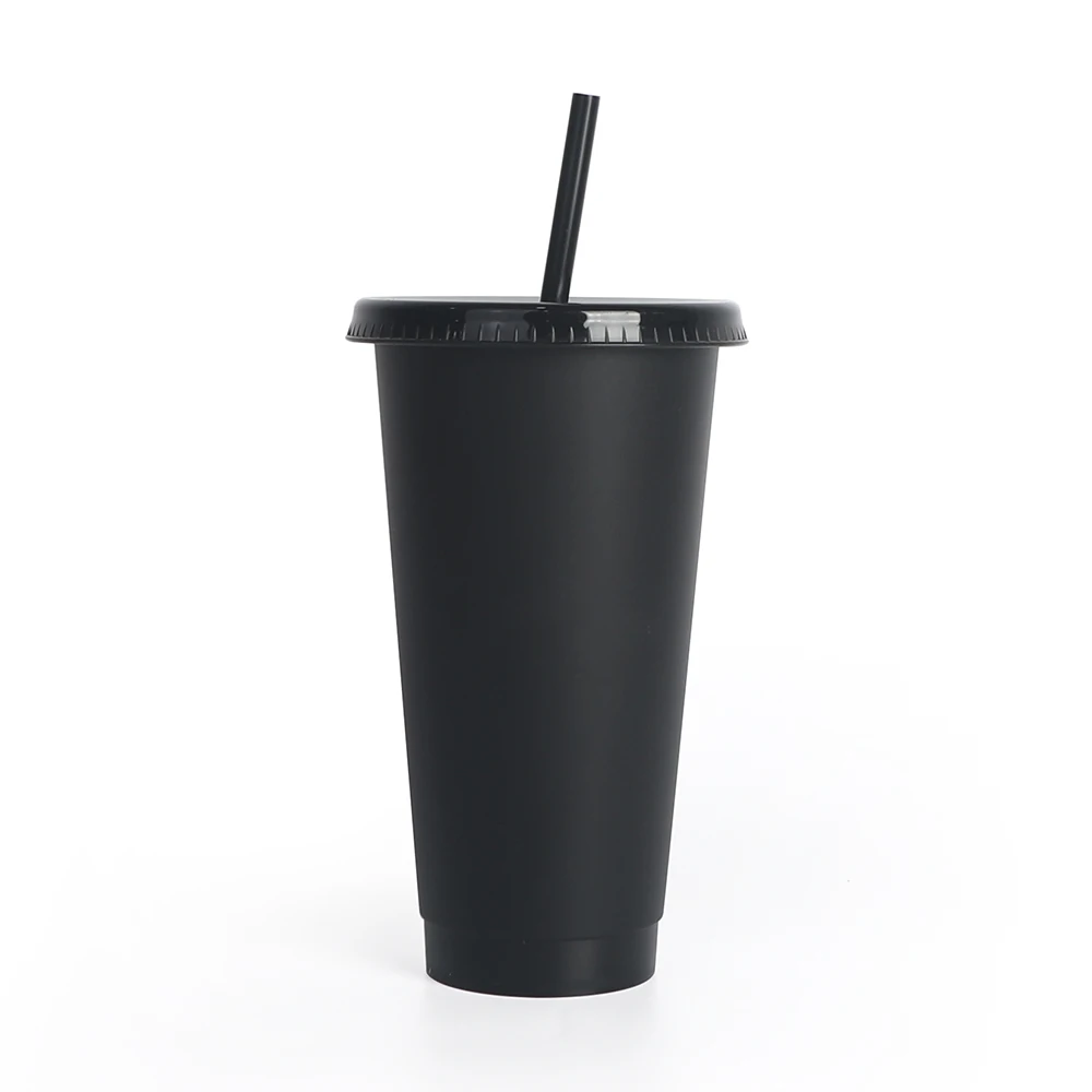 

PP take away water tumbler creative straw customize plastic cold drink cup with lid, Support customization