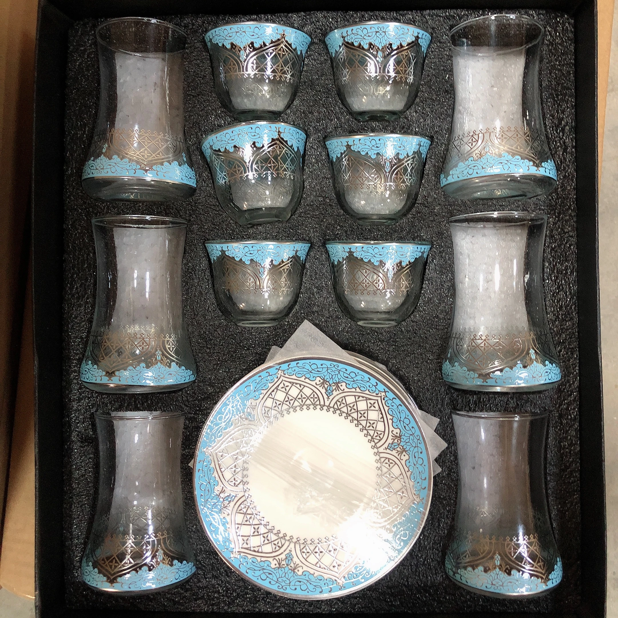 

Factory low price ceramic Ethiopian coffee cup, glass Arabian coffee cup and saucer set, leisure moonlight cup and saucer set