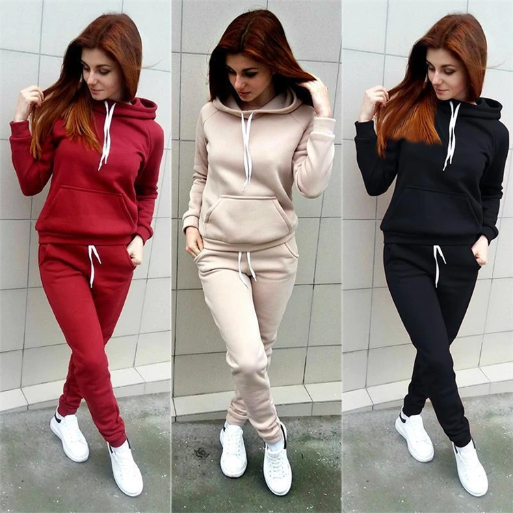 

L-1093 2020 autumn and winter new AliExpress women's European and American fleece sports suit, Customized color