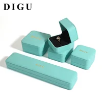 

DIGU Custom Logo PU leather Jewelry Boxes Set Necklace Bracelet Ring Pendants Jewellery Gift Box
