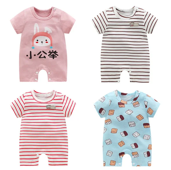 

High quality Baby cotton romper Summer new children's short sleeve cloth Baby jumpsuit bodysuit, Picture