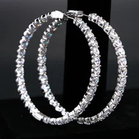 

Mister Jewelry big hoop gold earring diamond setting, ladies earring sets