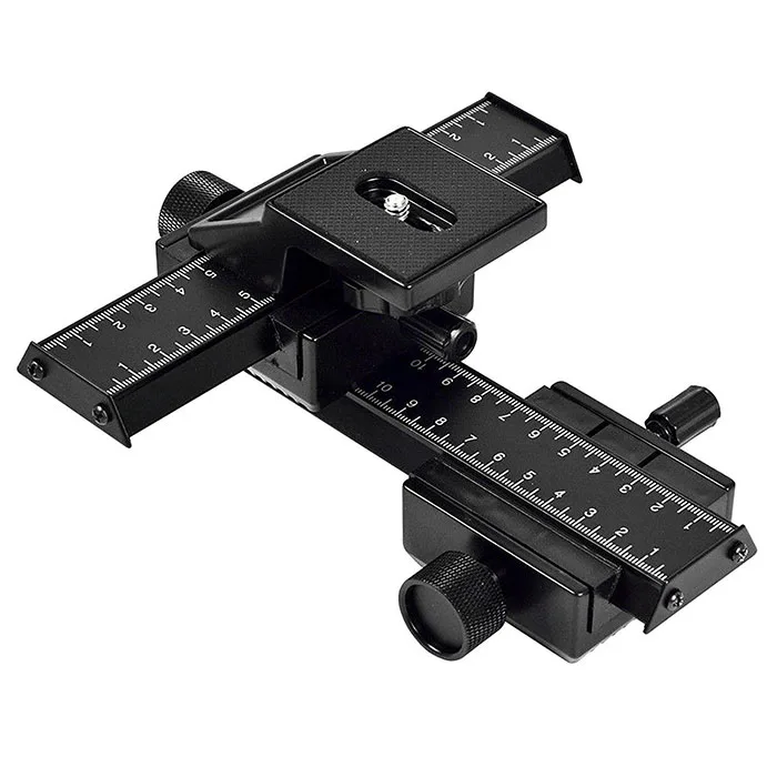

Standard 1/4" Screw 4 Way Macro Focusing Focus Rail Slider Close-up Shooting Gimbal for DSLR SLR Camera, Black