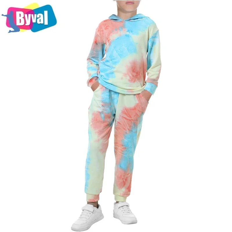

Byval Boys Long Sleeves Pullover Hoodies And Sweatpants Spring And Autumn Wear Fitness Sports Factory Price Kid's Hoodies Suits