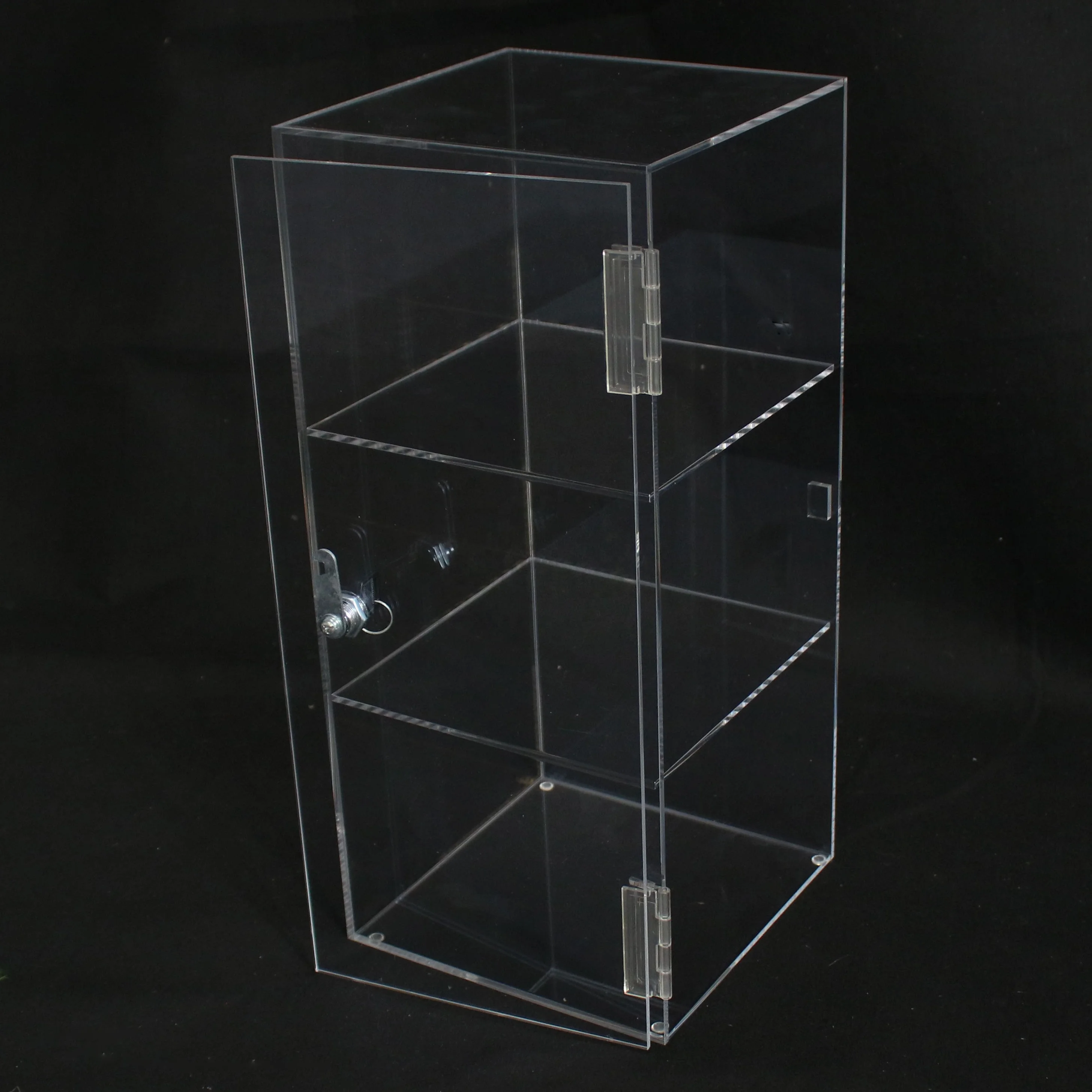 Customized Clear Lockable Countertop Acrylic Display Case/ With 3 Shelves Buy Clear