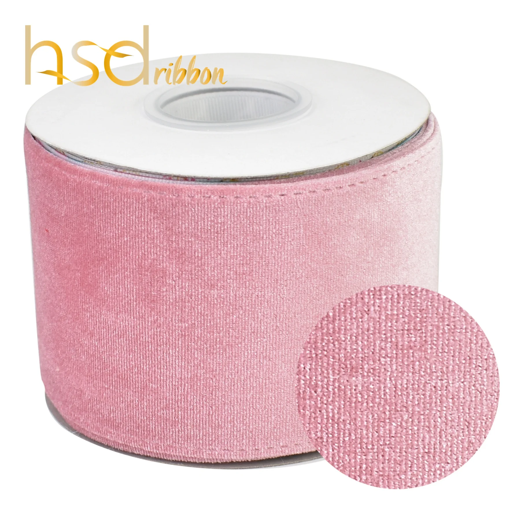 

HSDRibbon 3"  Pink Korean velvet Fabric Ribbon 25Yards/Roll