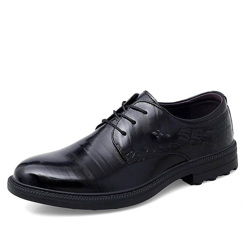 

4 inches police officer smooth leather shoes patent leather men formal oxfords shoes with cheap price, Black