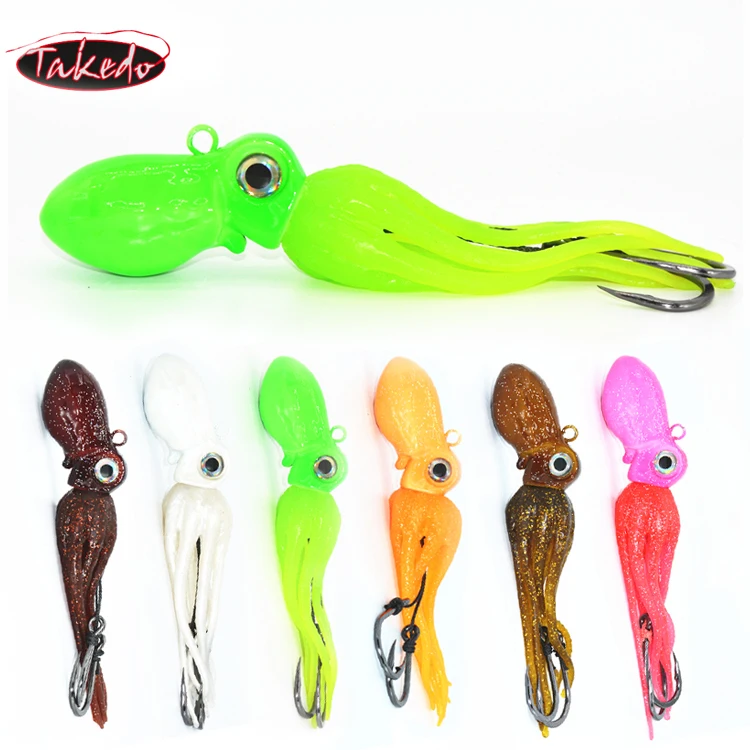 

TAKEDO LG01 150g Octopus Lead Jig Head UV TPR With Hook Soft Fishing lures