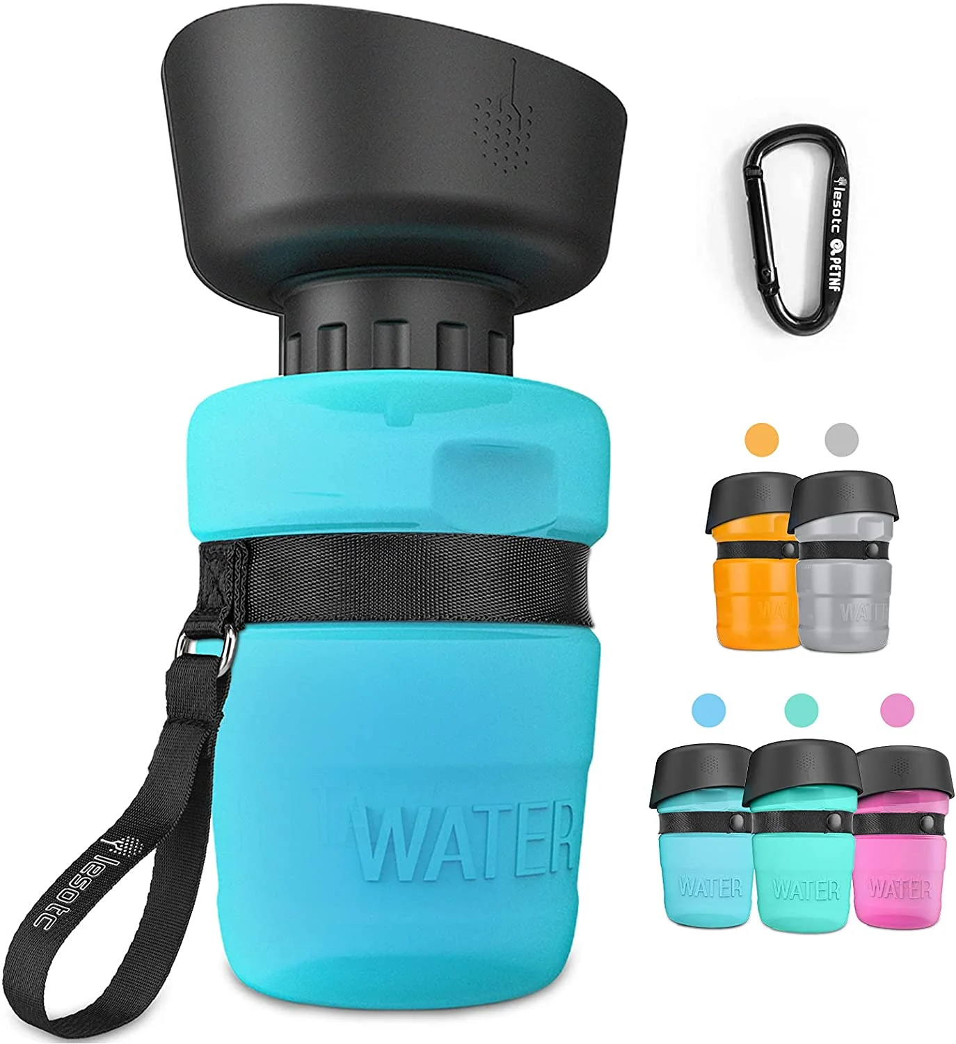 

pet water bottle portable collapsible travel foldable 500ml dog drinking water dog water bottle