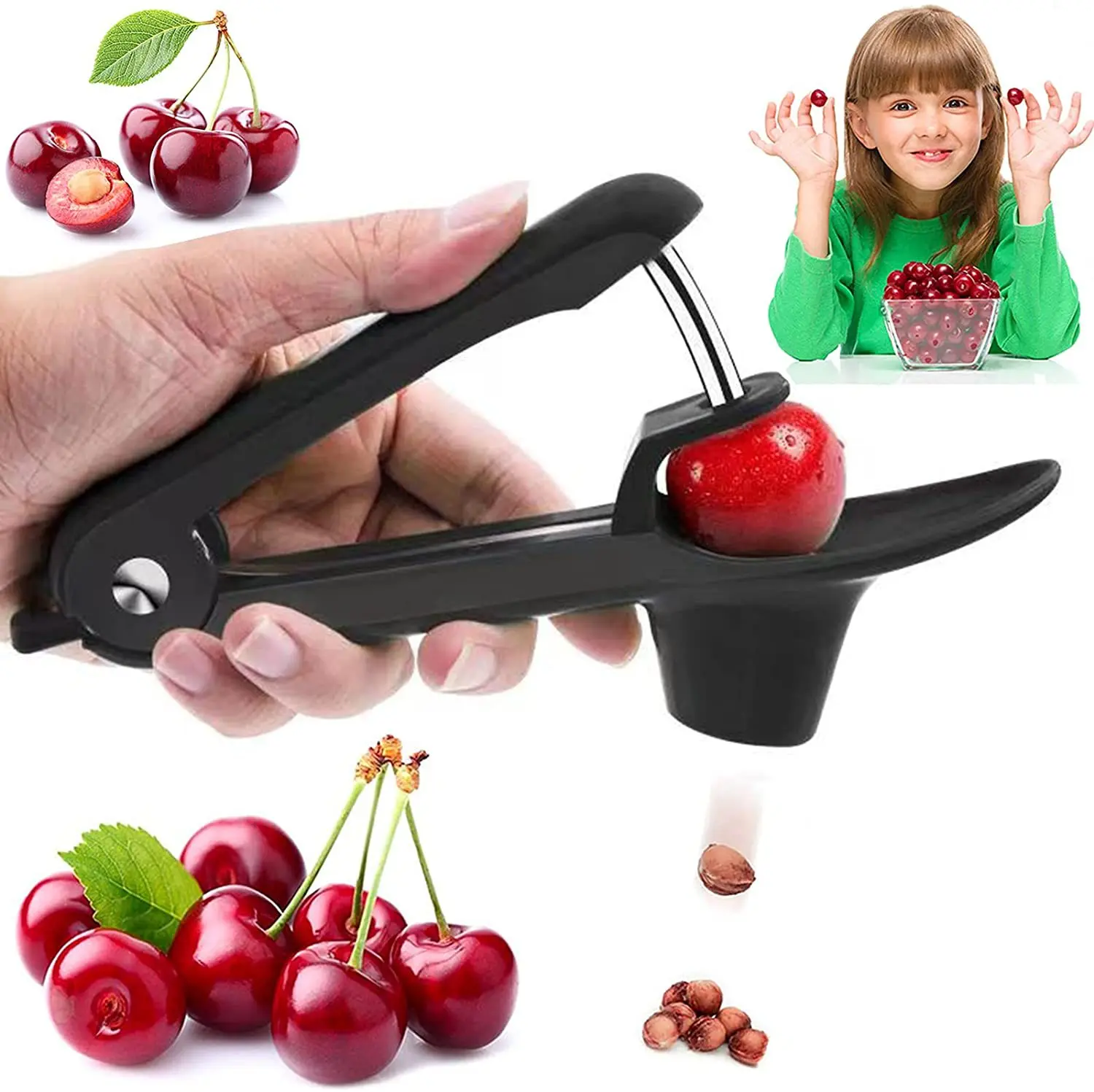 

Fruit Vegetable Tool Portable Cherry Pitters Tool Kitchen Cherry Core Remover Cherry Olive Seed Remover Tool Cherry Corer, Green/black