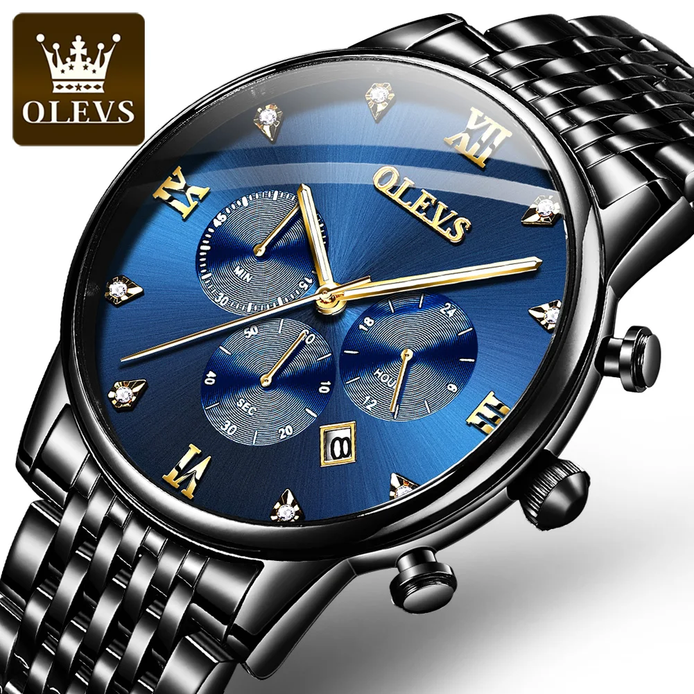 

OLEVS Luxury Brand 2868 Quartz Watch Luxury Diamond Watches For Men Hot Sell Fashion Montre Homme Watch, 5colours to choice