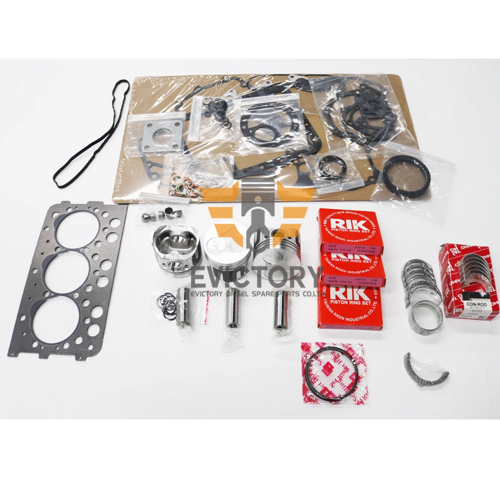 

For kubota D782 overhaul rebuild kit PISTON + RING FULL GASKET BEARING