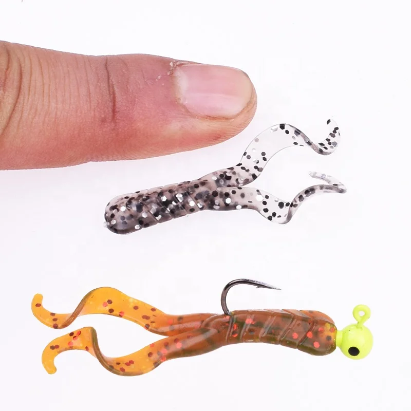 

TY Silicone Worm Soft Lures Jig Wobblers 4cm 0.7g Pike Bass Carp Fishing Tackle Attractive Shrimp Odor Salt Artificial Baits, 10 colors