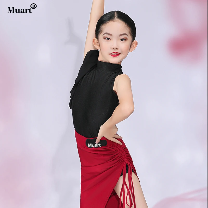 

long-sleeve dance active wear children skirts leotard dresses latin girls dresses for/salsa dance dress