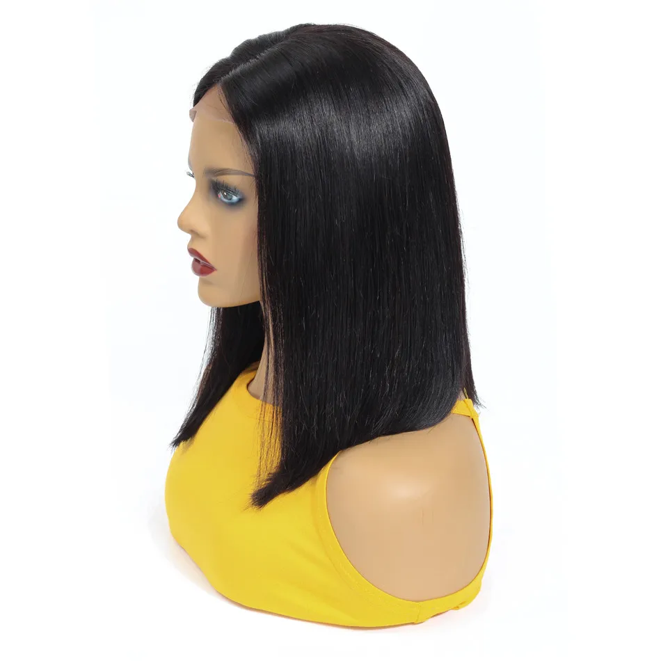

Cheap Price 8 Inch Short Straight Bob Wig Vendor Wholesale Mink Peruvian Human Hair Swiss Lace Front Closure Wig For Black Women
