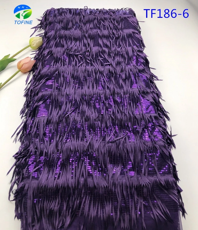 

Hot sales lace fabrics african designs 3d tassels with sequins fabric french lace