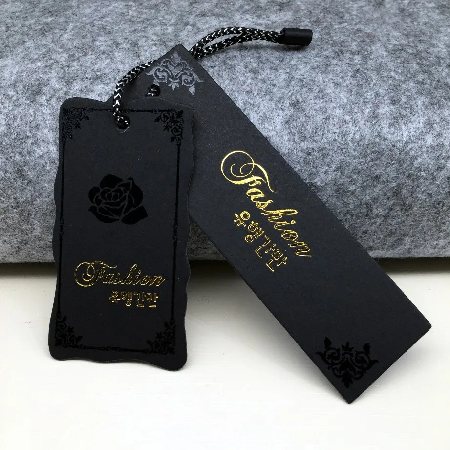 Luxury Hangtag With String,Gold Foil Custom Paper Hangtag Clothing ...