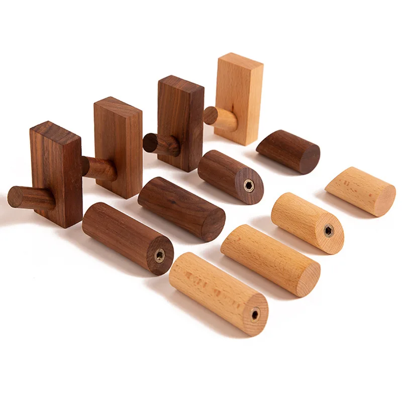 

handmade natural wood hat hanger mounted robe hook coat hooks for wall hanging towels wooden pegs arts crafts, Burlywood