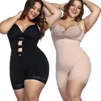 

Slimming Plus Size Black Side Lace Open Crotch Shapewear Women Body Shaper