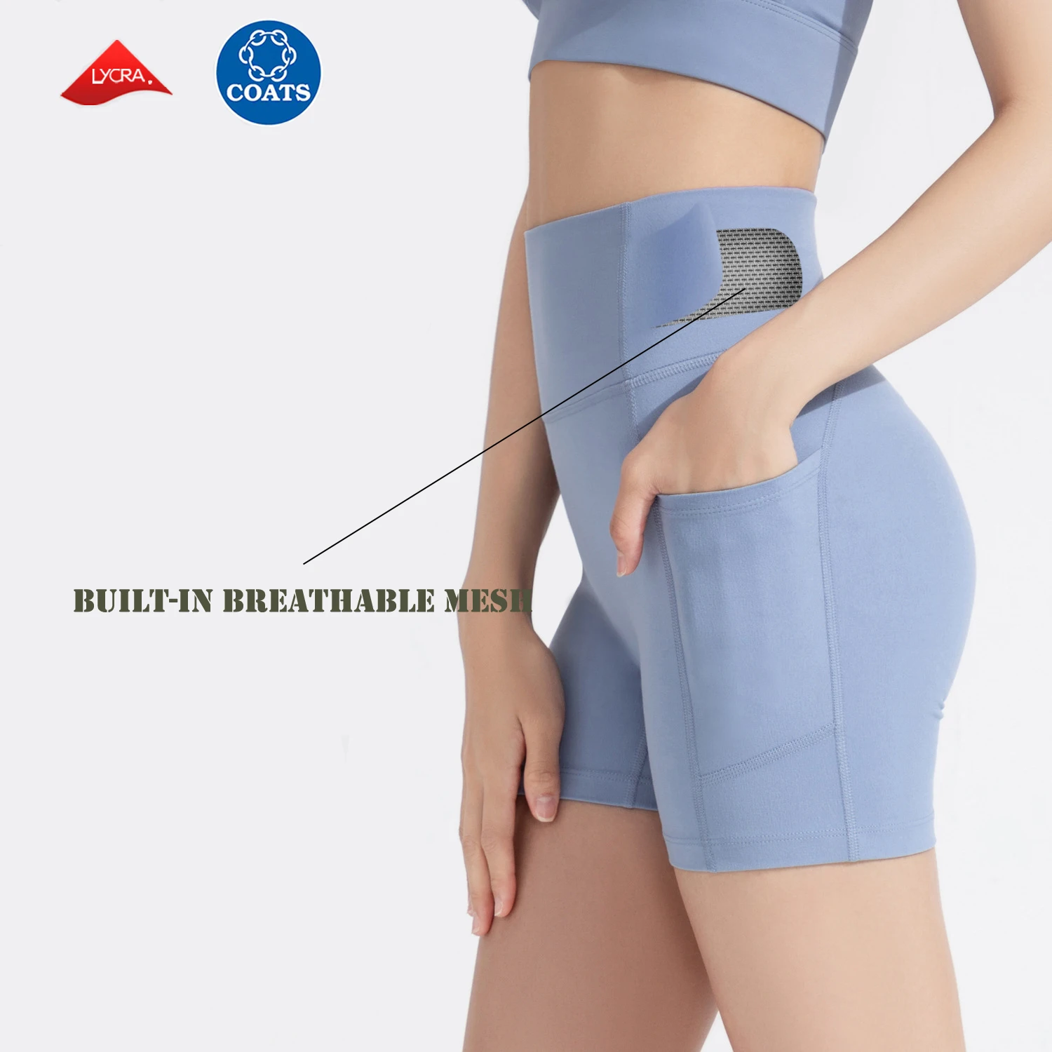 

SHINBENE Custom Logo Workout Gym Booty Biker Shorts Women Tummy Control High Waist Shorts with Pockets