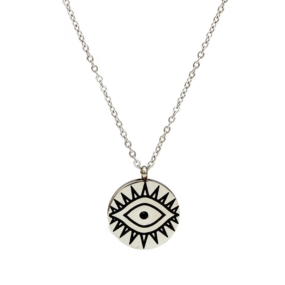 

2021 Sailing Jewelry Lucky Stainless Steel Eye Necklace Titanium Steel Devil Eye Necklace