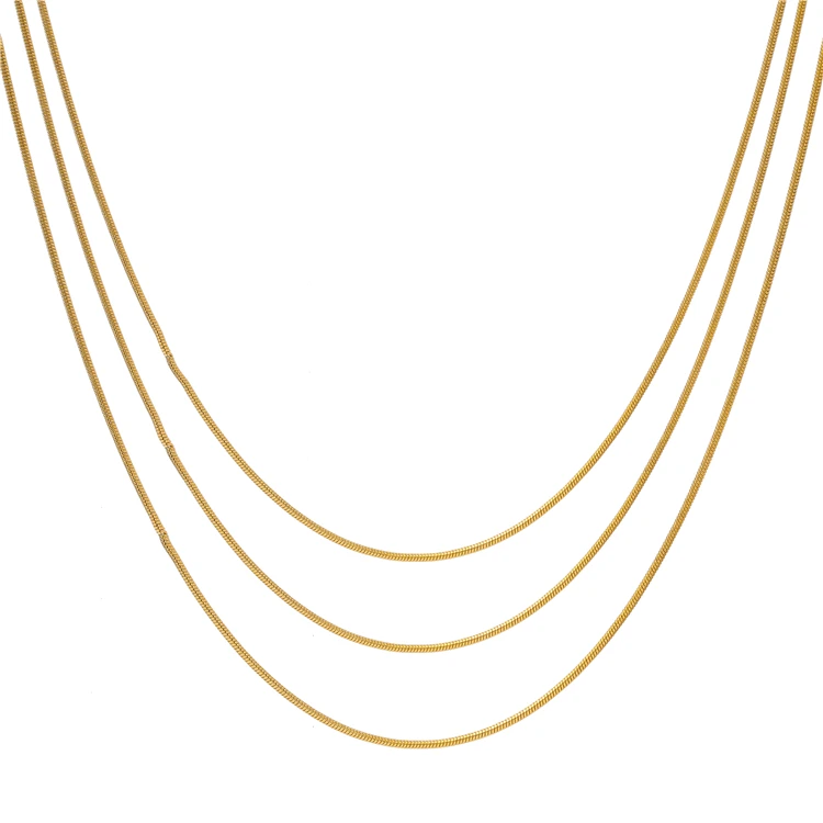 

Hot Sale Cheap Vacuum Plated Round Chain 18k Gold Plated Minimalist Necklace Snake Jewelry