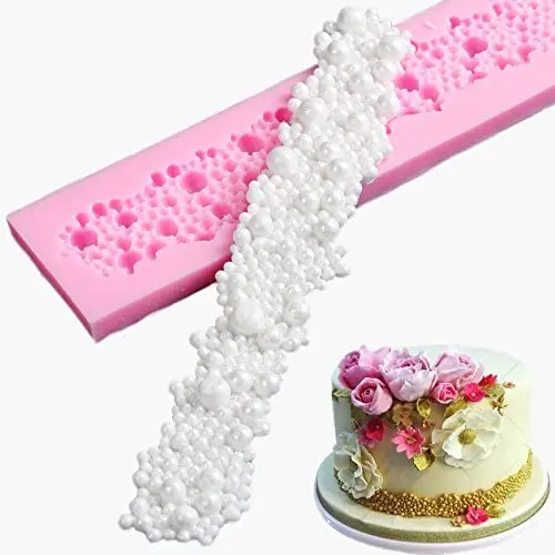 

Silicone Chocolate Fondant Cake Decorating Molds Round Pearls Bubbles Moulds Candy Making Kit, Pink